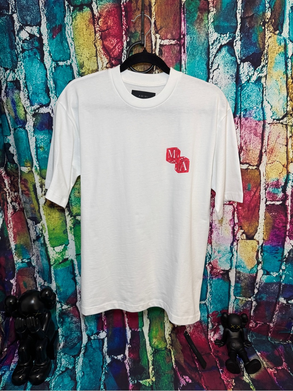 AMIRI White Short-Sleeve Tee with Small Red Chest Blocks